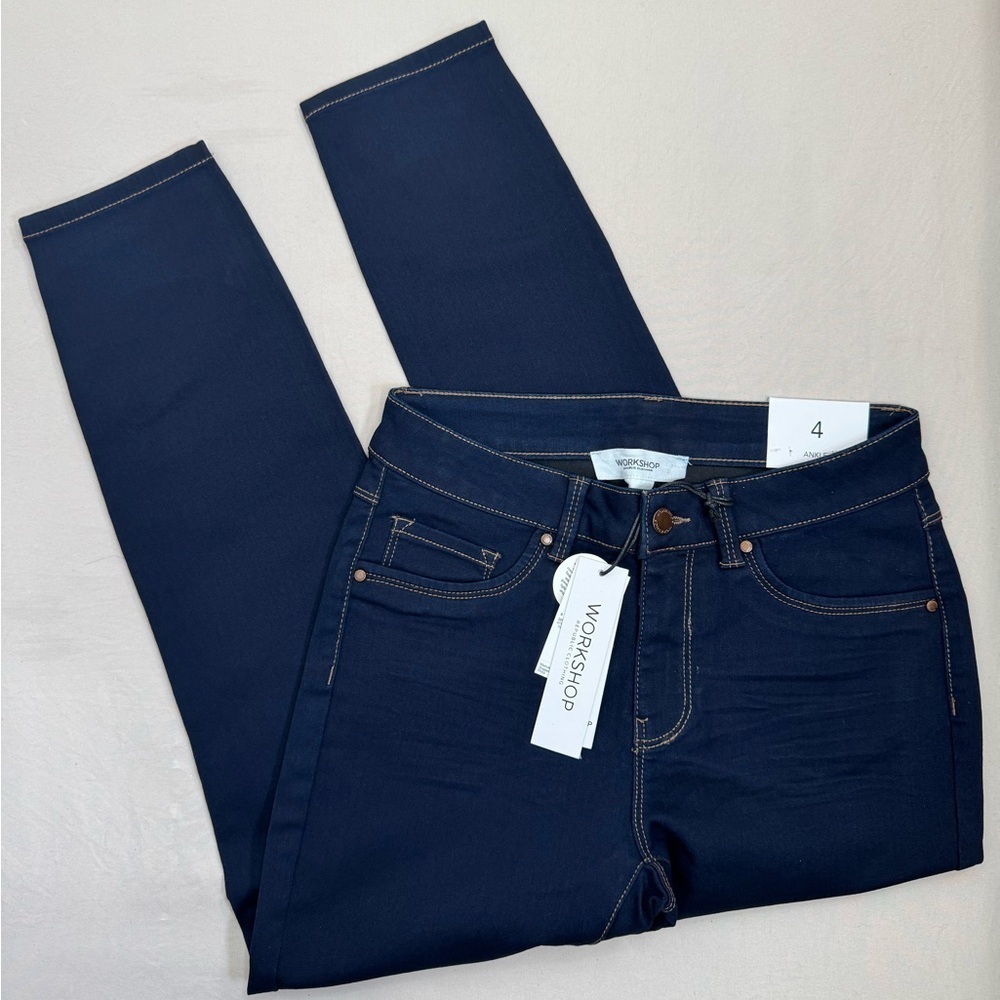 WORKSHOP Republic Womens Size 4 Darkwash Skinny Jeans Ankle Stretch Modern - Picture 9 of 9